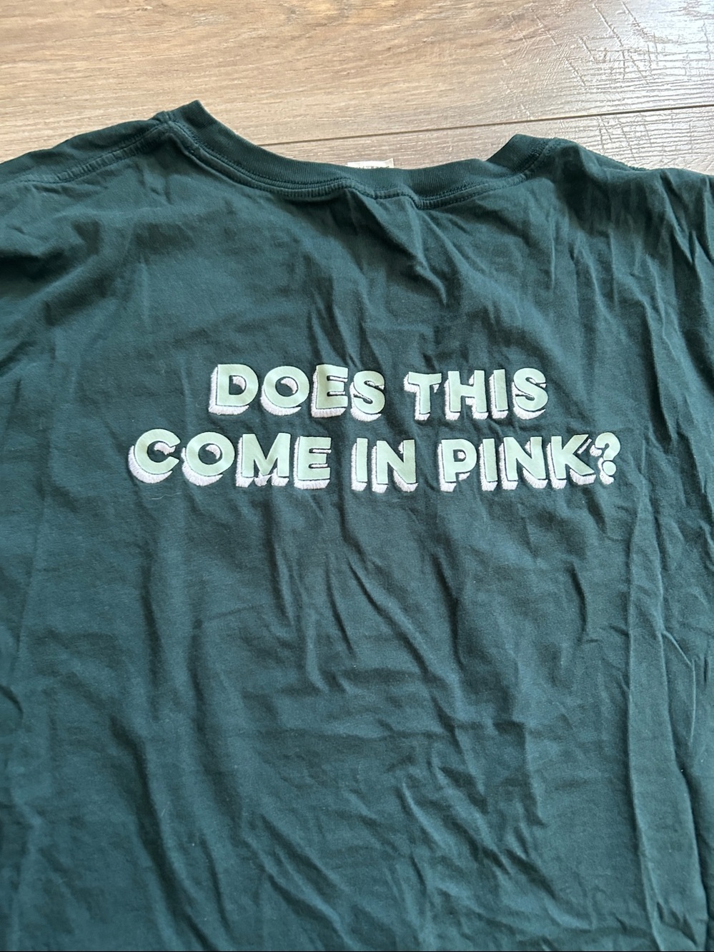 PINK Victoria's Secret Dark Teal Crewneck Tee; ‘Does This Come in Pink?’ - Picture 11 of 11